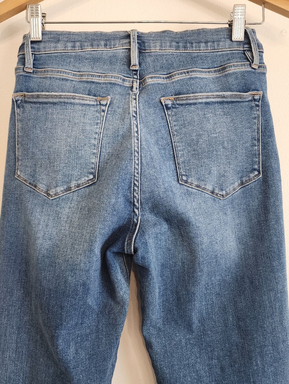 FRAME Le High Straight Split Hem Caroline Jeans Size 28 Cropped High Rise Medium - Picture 7 of 11